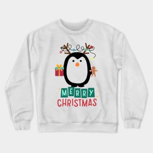 Penguin Christmas decoration. Christmas lights. Crewneck Sweatshirt